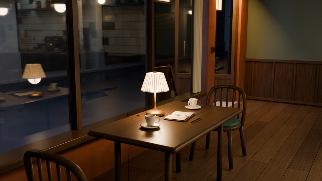 【箱庭コレクション #008 / Blender】深夜喫茶|Midnight Café