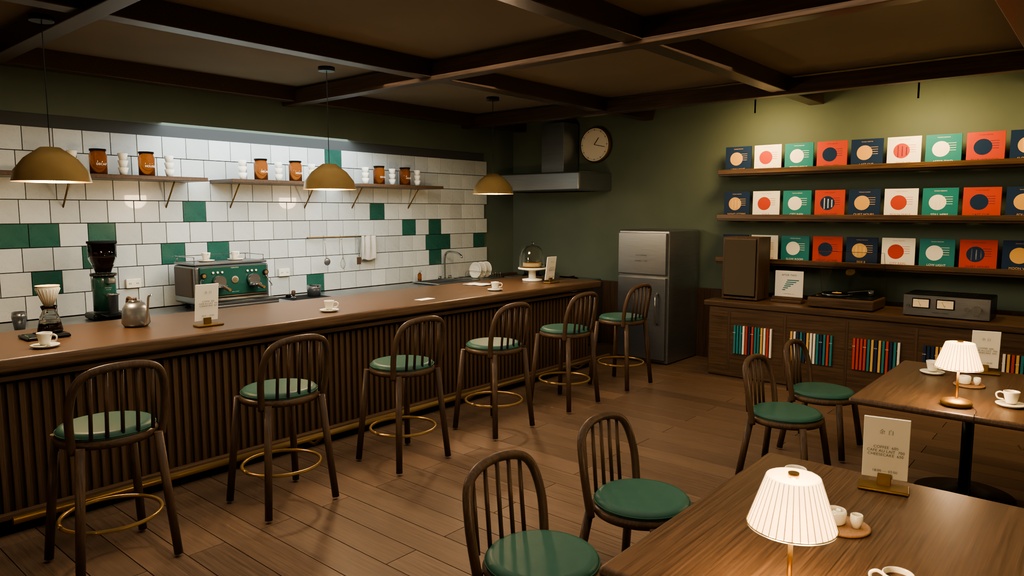 【箱庭コレクション #008 / Blender】深夜喫茶|Midnight Café
