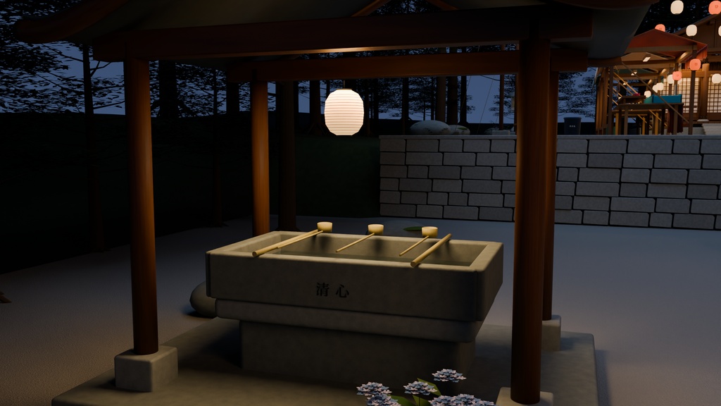 【箱庭コレクション #009 / Blender】夏祭りの神社|Summer Shrine