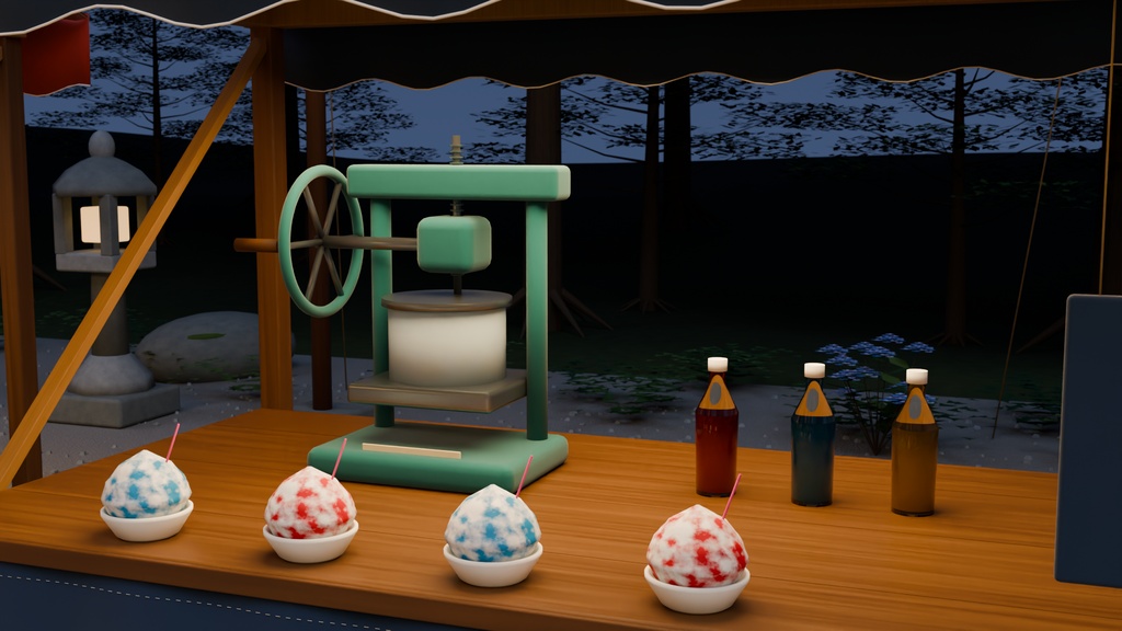 【箱庭コレクション #009 / Blender】夏祭りの神社|Summer Shrine