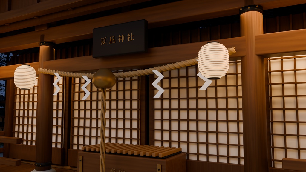 【箱庭コレクション #009 / Blender】夏祭りの神社|Summer Shrine
