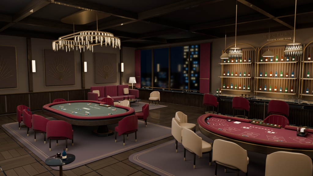 【箱庭コレクション #011 / Blender】トランプカジノのVIPルーム|Nocturne Card Club