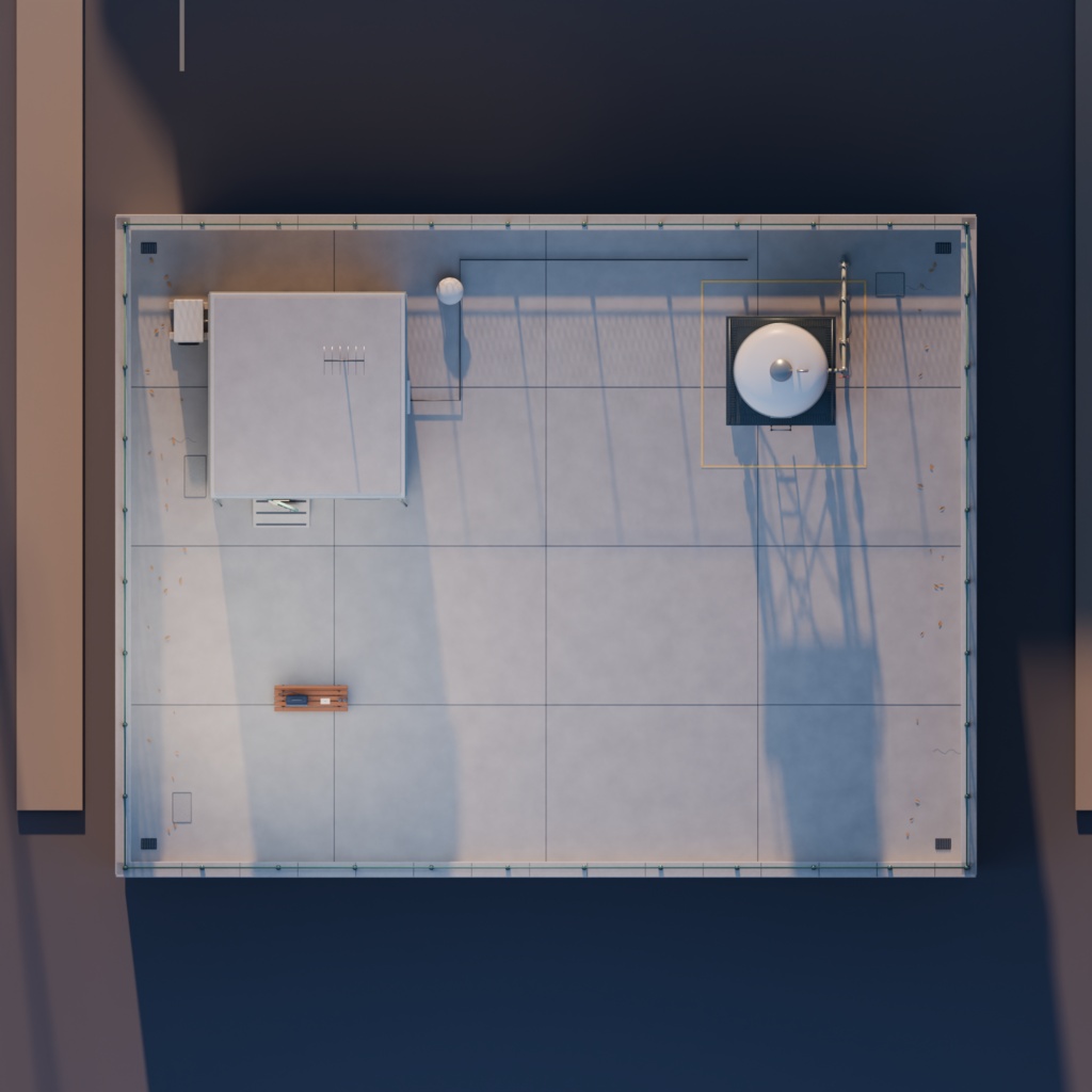 【箱庭コレクション #013 / Blender】夕暮れの学校屋上|After School Rooftop