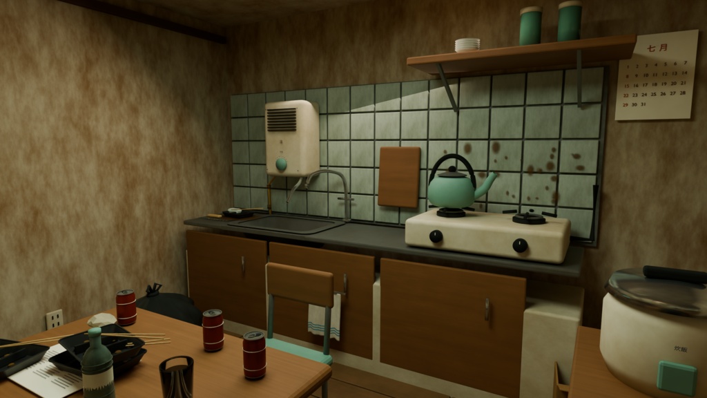 【箱庭コレクション #014 / Blender】昭和団地の一室・汚部屋版|Danchi Room — Dirty Edition