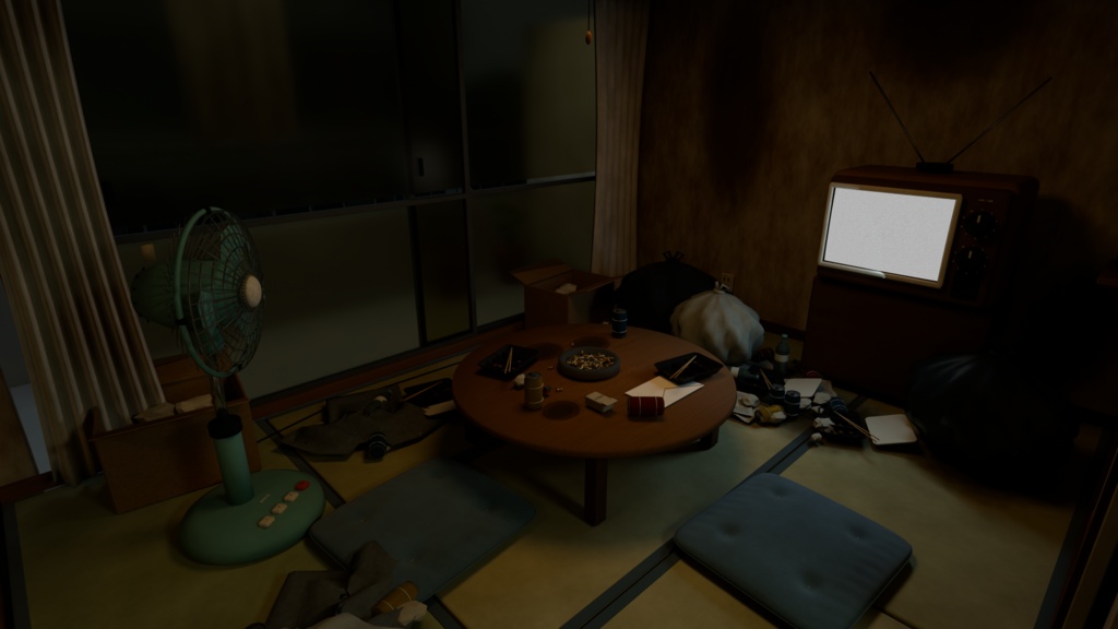 【箱庭コレクション #014 / Blender】昭和団地の一室・汚部屋版|Danchi Room — Dirty Edition