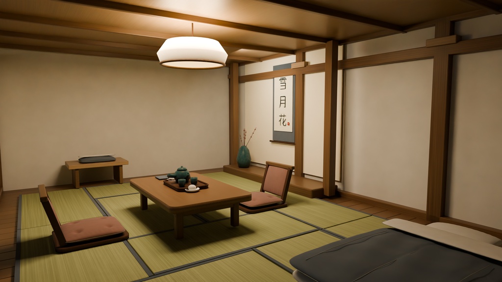 【箱庭コレクション #015 / Blender】雪見温泉宿｜Snowy Ryokan