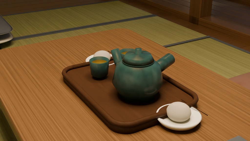 【箱庭コレクション #015 / Blender】雪見温泉宿|Snowy Ryokan