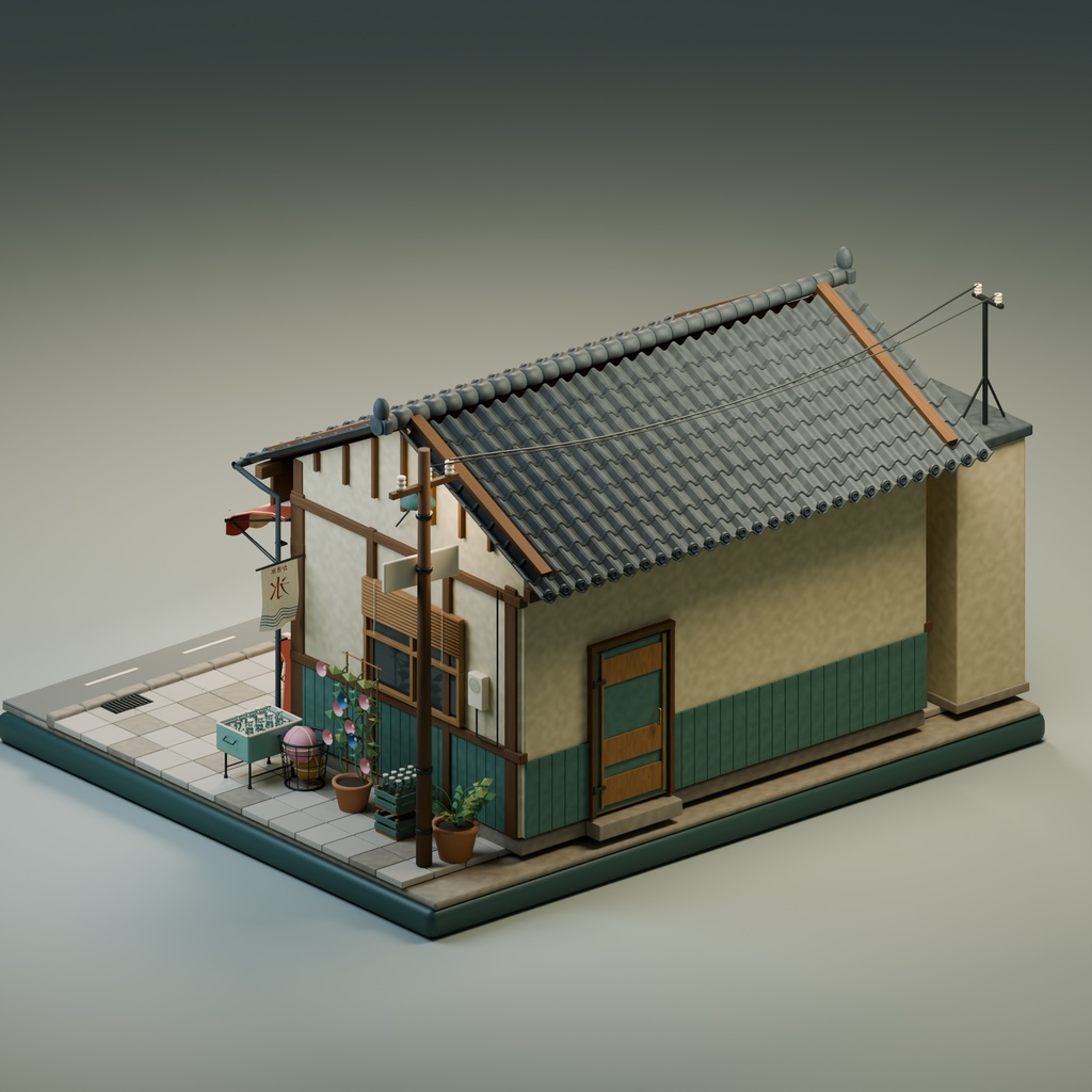 【箱庭コレクション #024 / Blender・GLB】こはる商店|Koharu Candy Shop