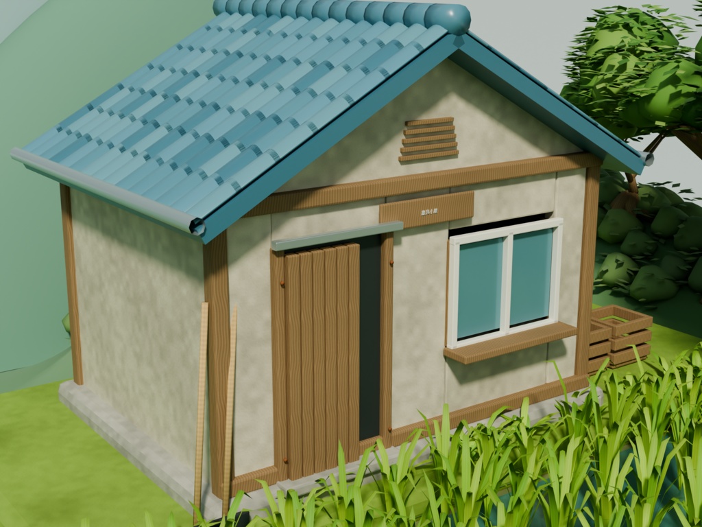 【箱庭コレクション #038 / Blender・GLB】夏の農道|Summer Farm Road