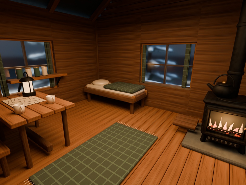 【箱庭コレクション #043 / Blender・FBX・GLB】古い山小屋|Mountain Cabin