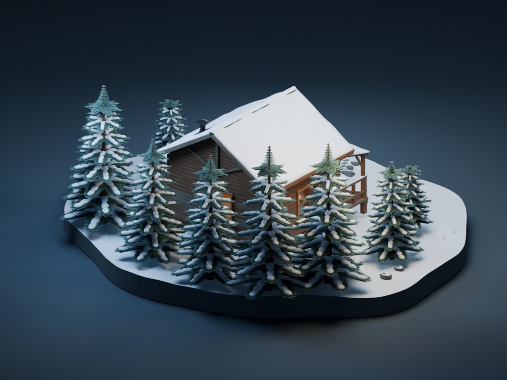 【箱庭コレクション #043 / Blender・FBX・GLB】古い山小屋|Mountain Cabin