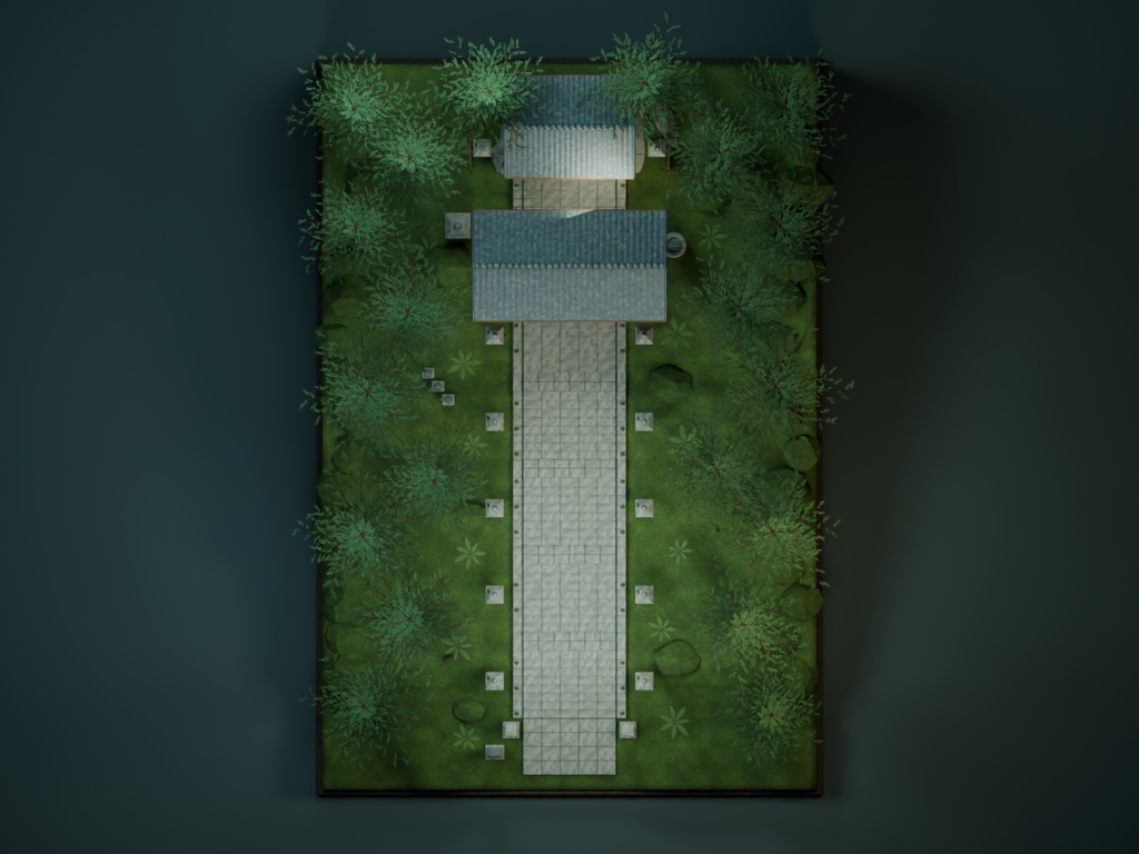 【箱庭コレクション #047 / Blender・FBX・GLB】山寺の石段|Mountain Temple