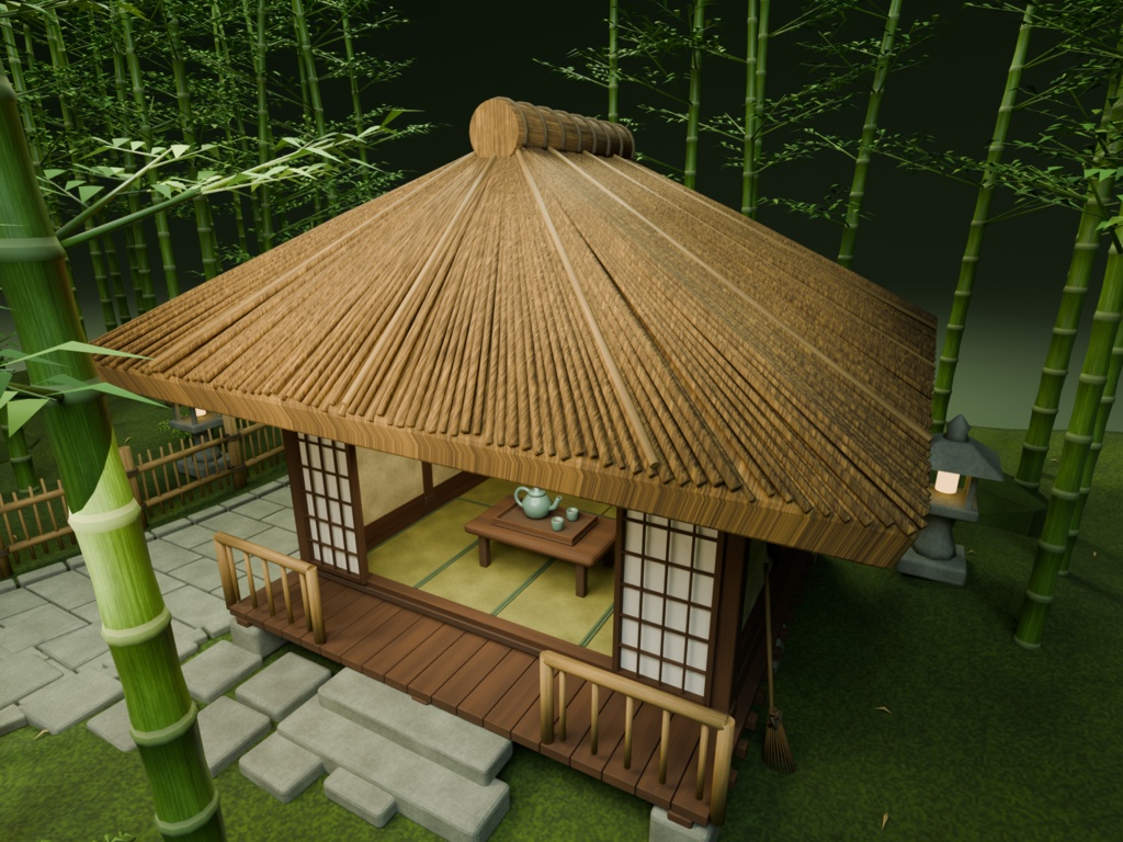 【箱庭コレクション #048 / Blender・FBX・GLB】竹林の小径|Bamboo Path