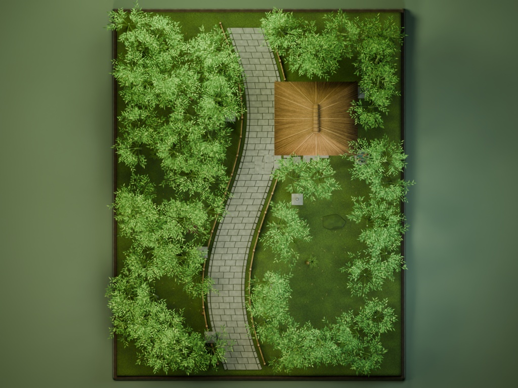 【箱庭コレクション #048 / Blender・FBX・GLB】竹林の小径|Bamboo Path