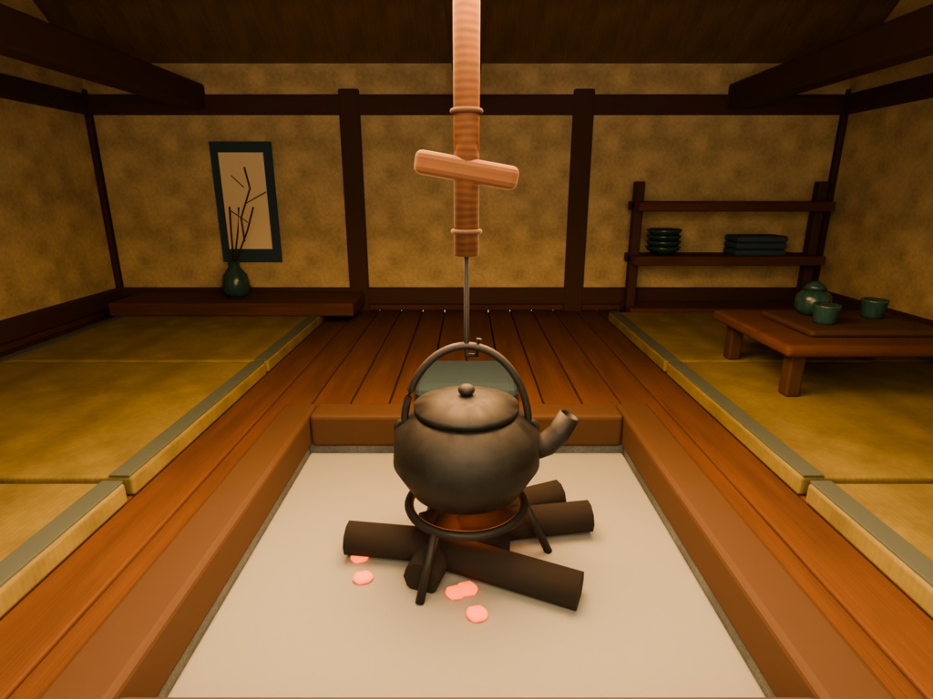 【箱庭コレクション #050 / Blender・FBX・GLB】雪の古民家|Snow Country House