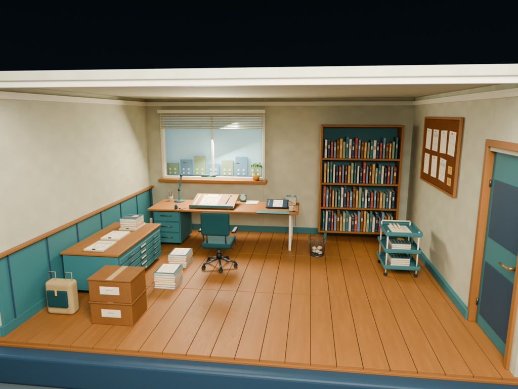 【箱庭コレクション #059 / Blender・FBX・GLB】漫画家の仕事部屋｜Manga Studio