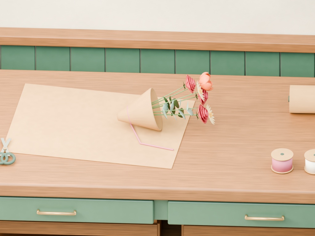 【箱庭コレクション #062 / Blender・FBX・GLB】花屋の午後|Flower Shop