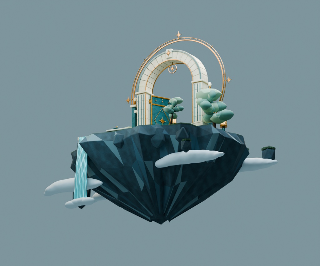 【箱庭コレクション #065 / Blender・FBX・GLB】天門|TENMON — Gate Above the Clouds