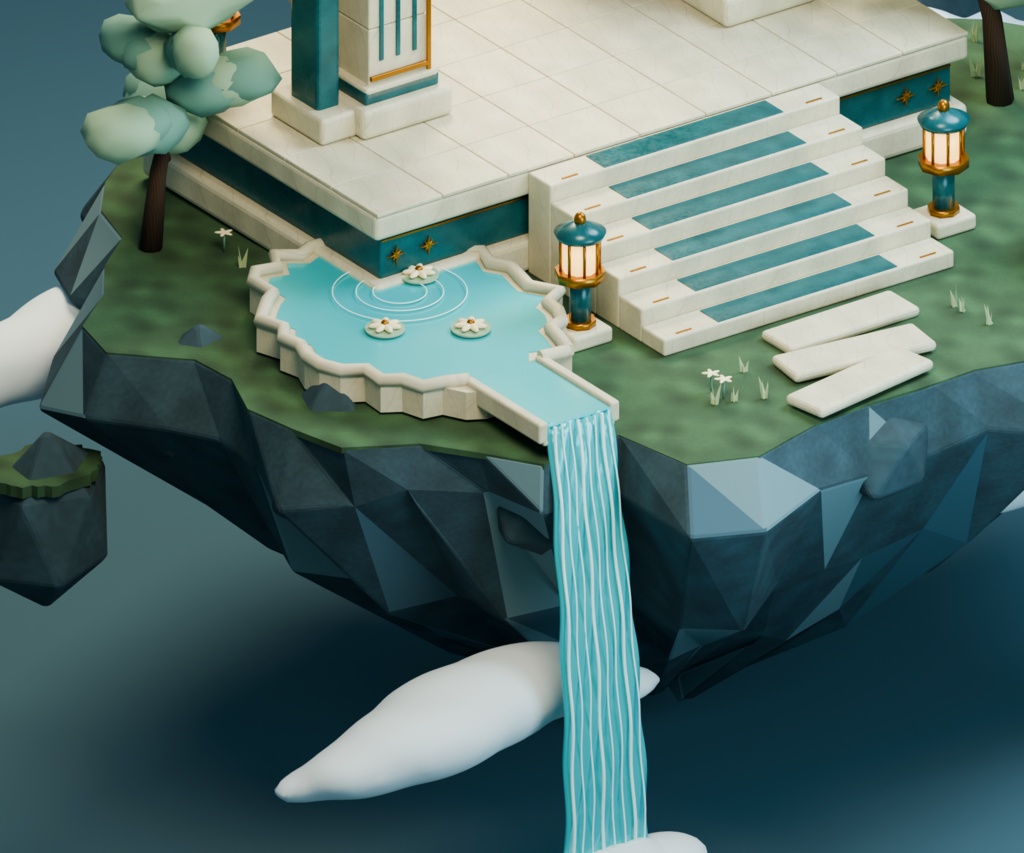 【箱庭コレクション #065 / Blender・FBX・GLB】天門|TENMON — Gate Above the Clouds