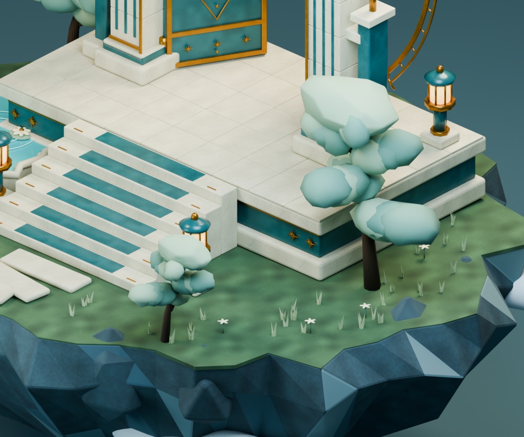 【箱庭コレクション #065 / Blender・FBX・GLB】天門|TENMON — Gate Above the Clouds
