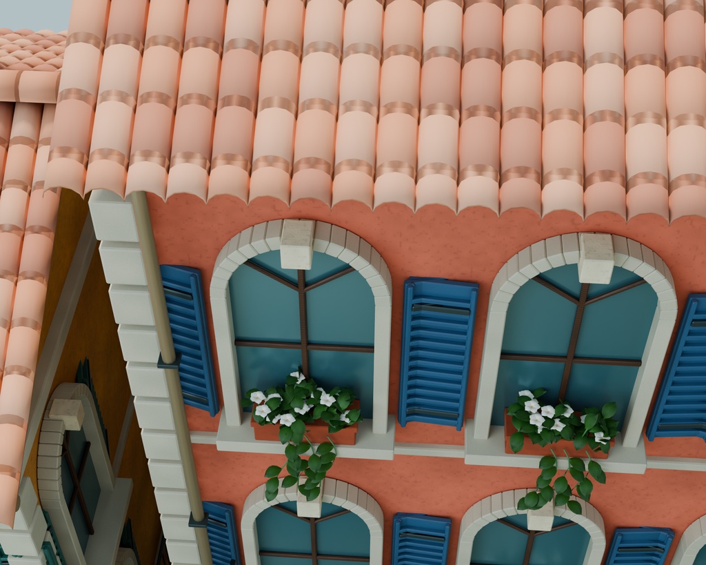 【箱庭コレクション #066 / Blender・FBX・GLB】水都の午後|Canal Serenade