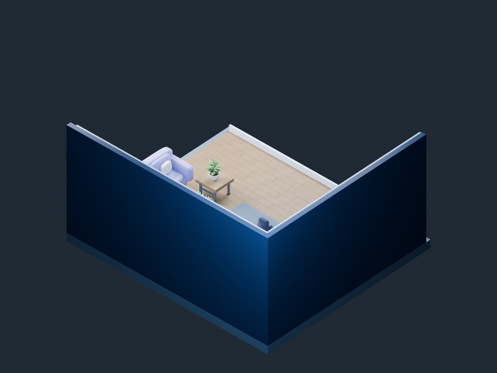 【3D背景】061 配信者の部屋 / Streamer Room【FBX・GLB・BLEND】