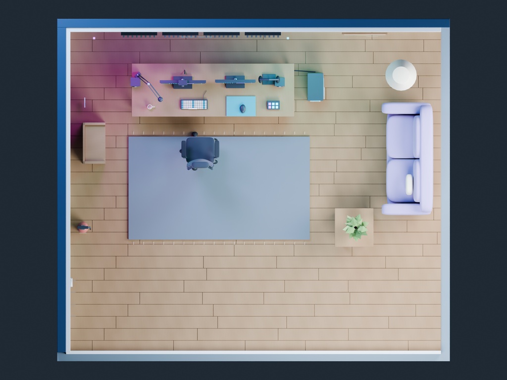 【3D背景】061 配信者の部屋 / Streamer Room【FBX・GLB・BLEND】