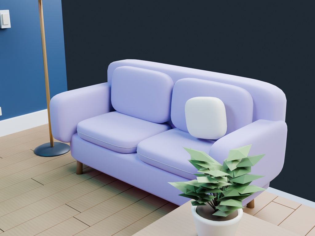 【3D背景】061 配信者の部屋 / Streamer Room【FBX・GLB・BLEND】