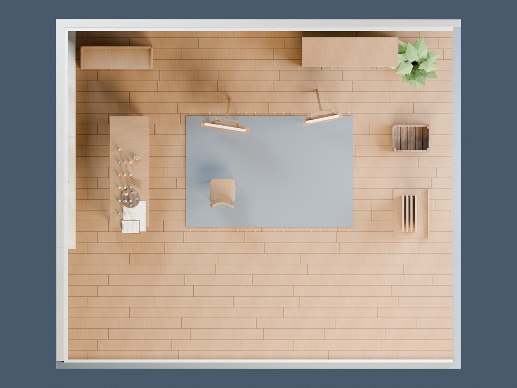 【3D背景】062 アトリエ / Artist Atelier【FBX・GLB・BLEND】