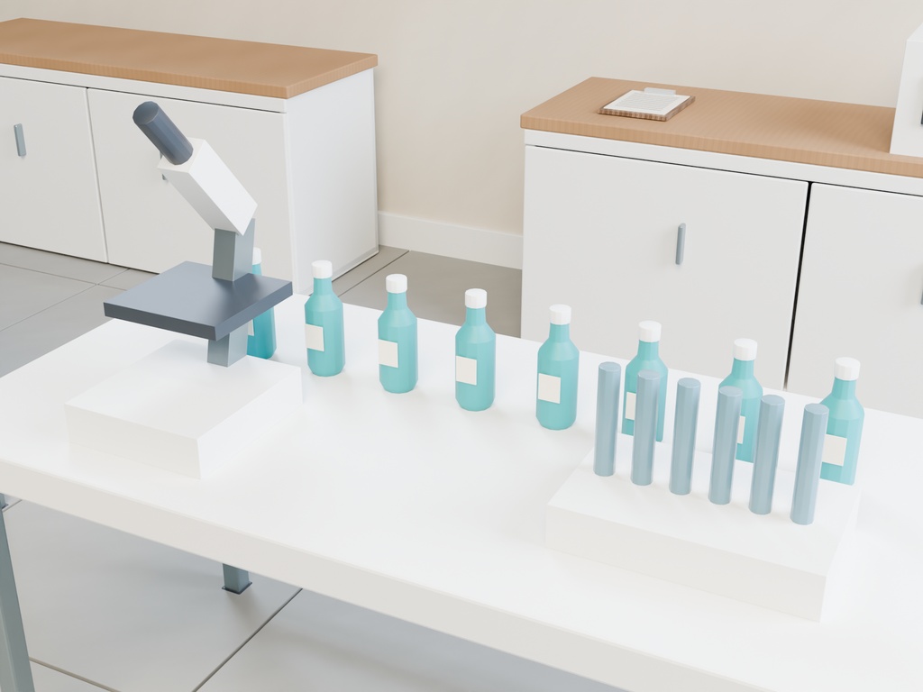 【3D背景】064 研究室 / Small Laboratory【FBX・GLB・BLEND】