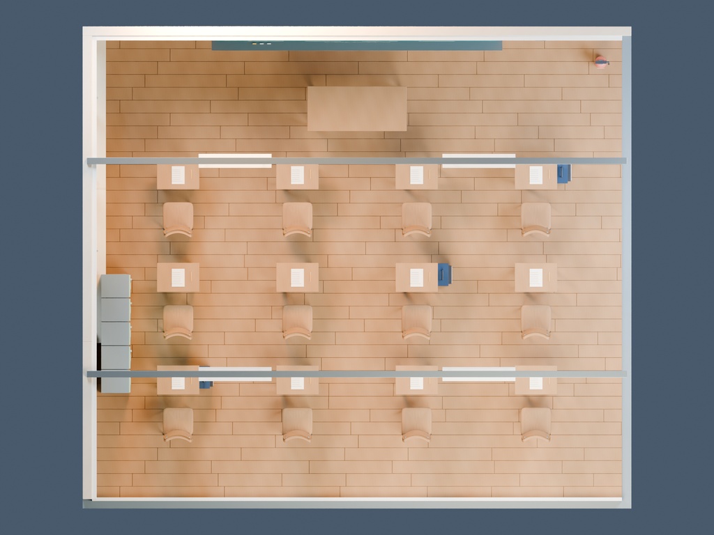 【3D背景】065 高校の教室 / Classroom 16:30【FBX・GLB・BLEND】