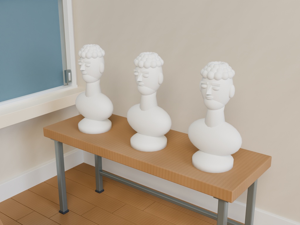 【3D背景】067 美術室 / Art Classroom【FBX・GLB・BLEND】