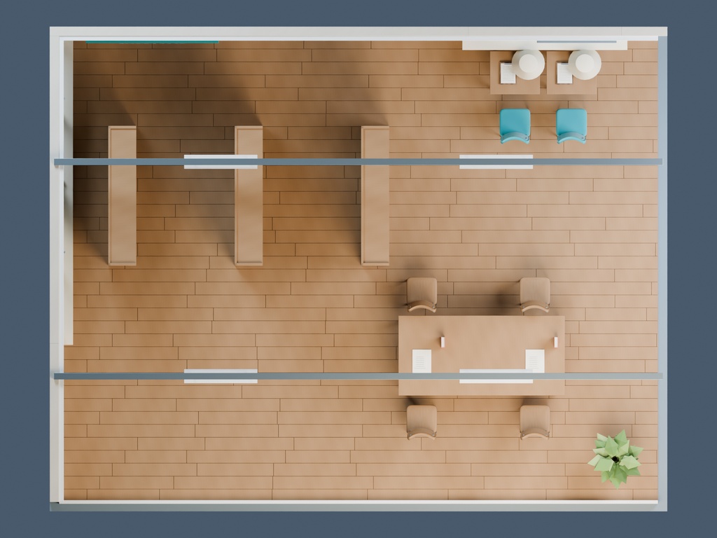 【3D背景】068 図書室 / School Library【FBX・GLB・BLEND】