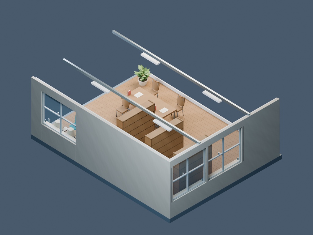 【3D背景】068 図書室 / School Library【FBX・GLB・BLEND】