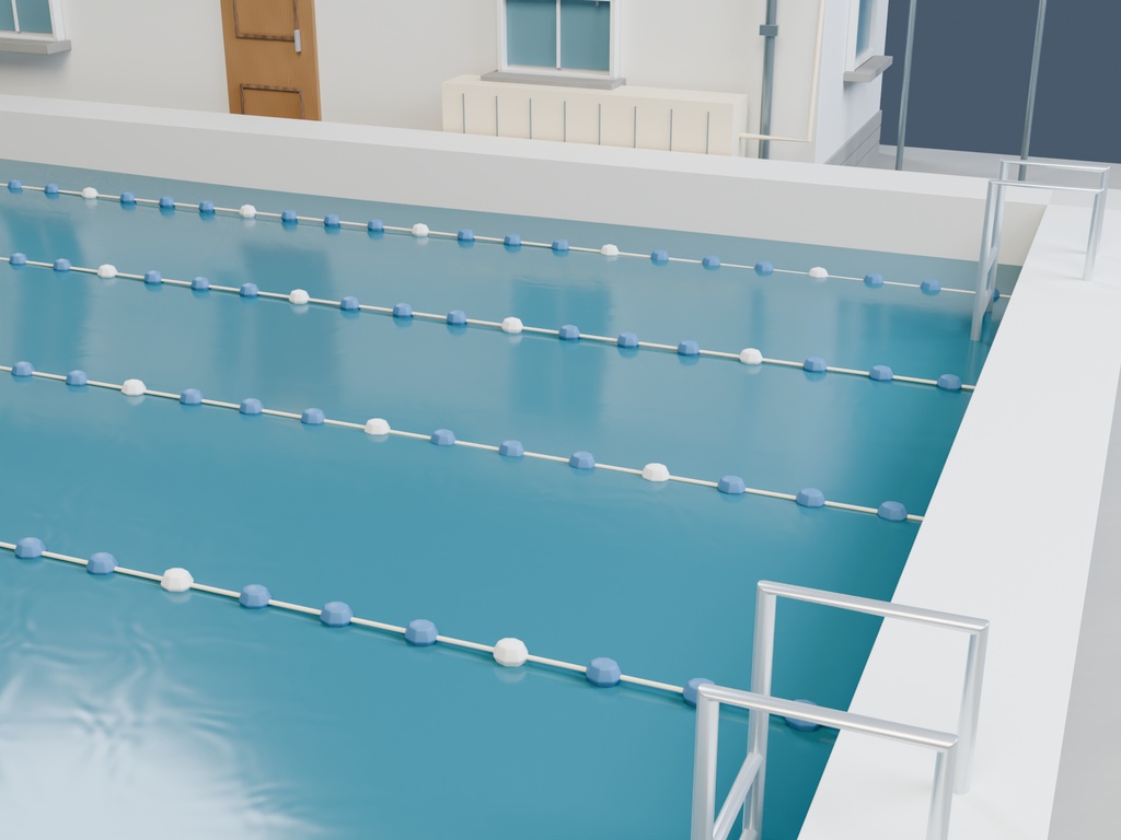 【3D背景】070 プールサイド / Summer Pool【FBX・GLB・BLEND】