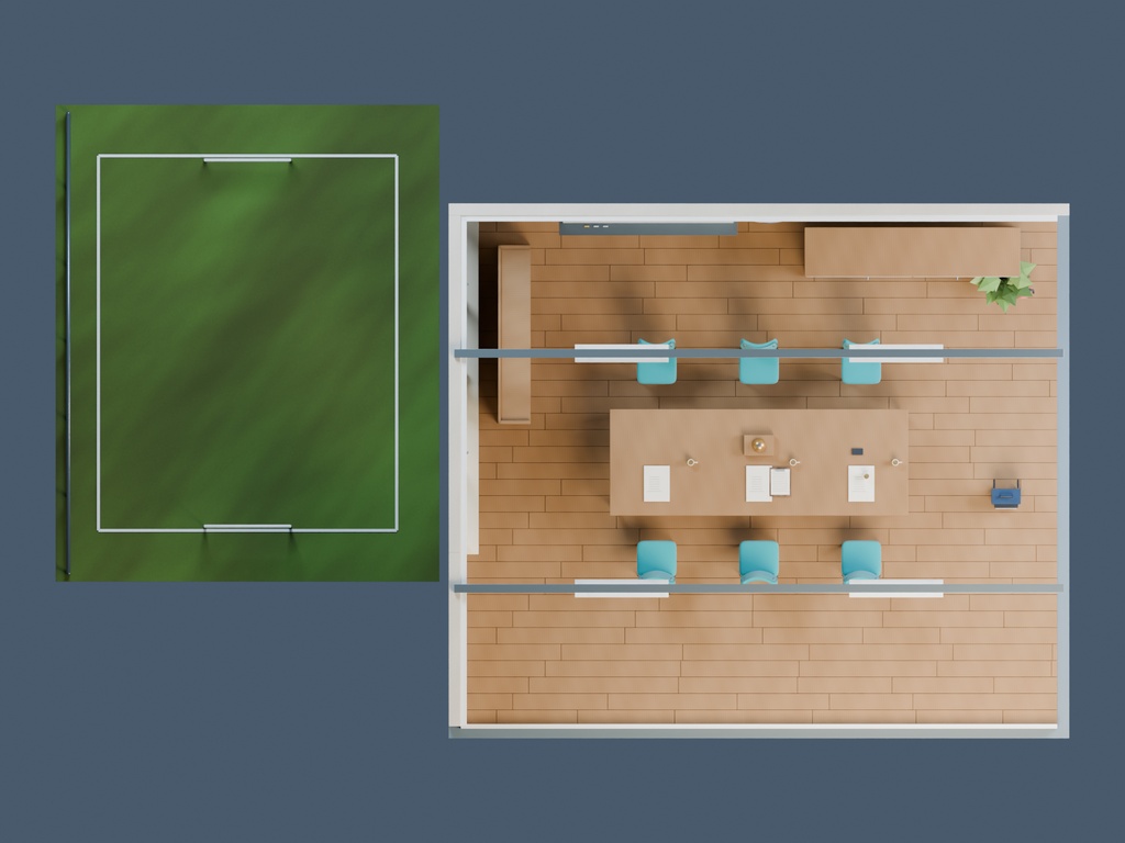 【3D背景】072 生徒会室 / Student Council Room【FBX・GLB・BLEND】