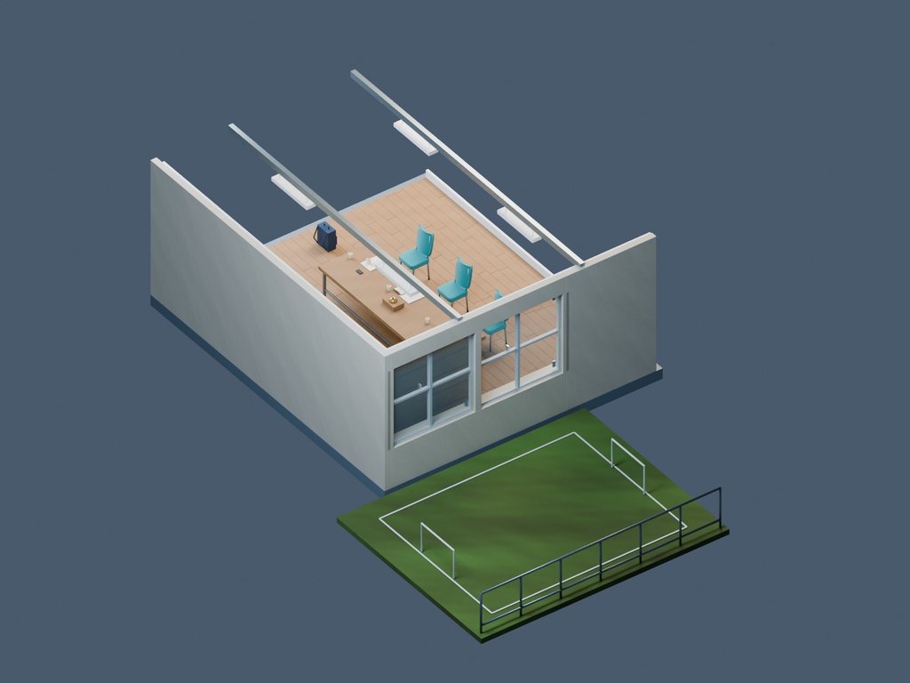 【3D背景】072 生徒会室 / Student Council Room【FBX・GLB・BLEND】