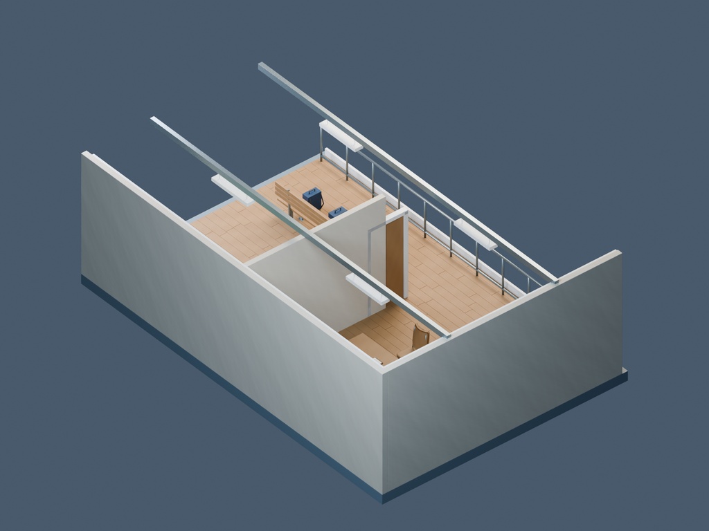 【3D背景】074 部室棟 / Clubhouse【FBX・GLB・BLEND】