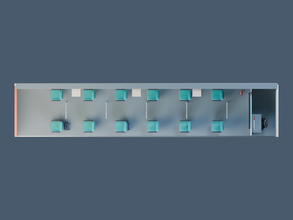 【3D背景】075 ローカル線車内 / Local Train【FBX・GLB・BLEND】