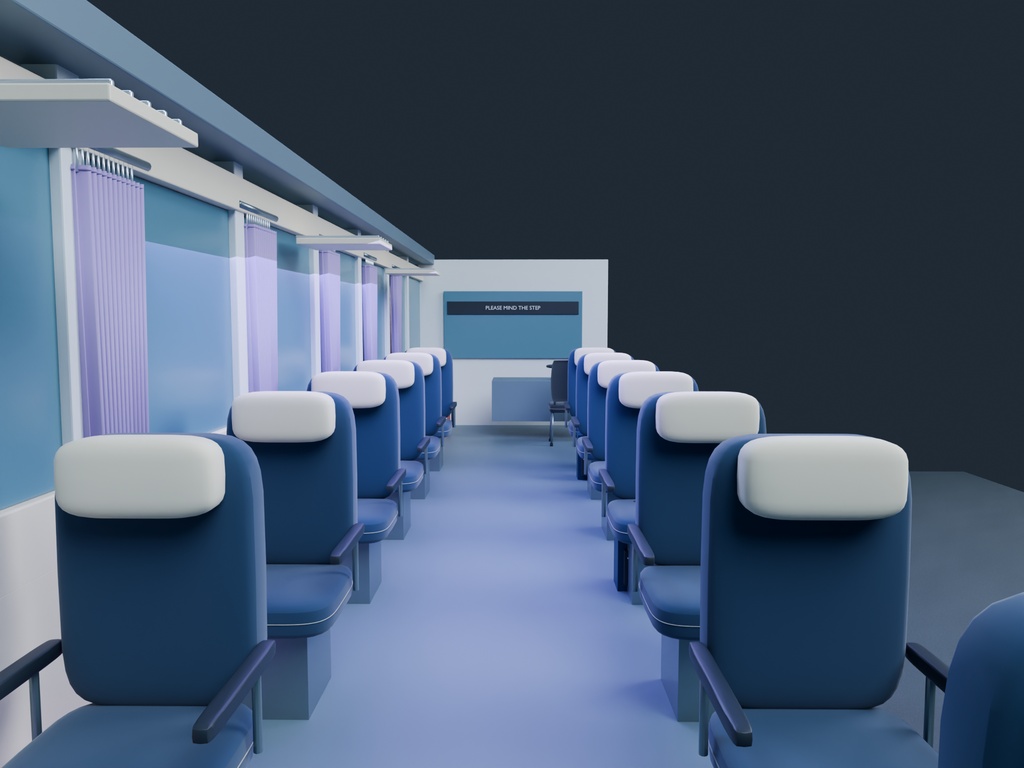【3D背景】076 深夜バス / Midnight Bus【FBX・GLB・BLEND】
