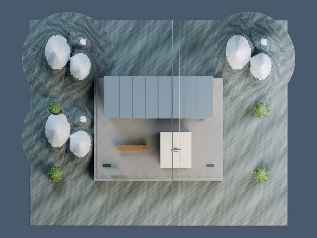 【3D背景】082 ロープウェイ山頂駅 / Ropeway Station【FBX・GLB・BLEND】