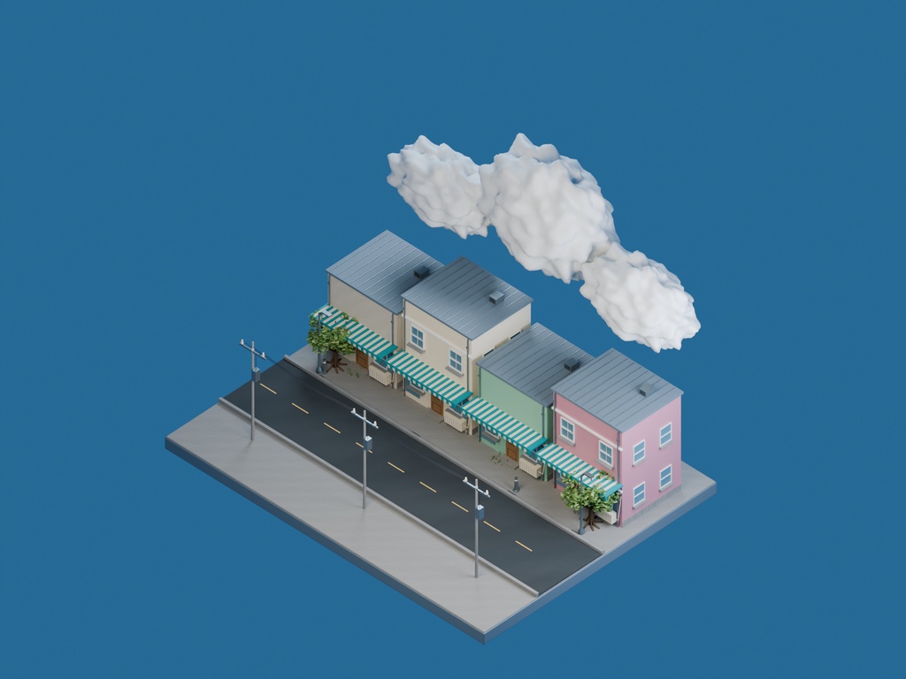 【3D背景】086 真夏の入道雲 / Summer Clouds【FBX・GLB・BLEND】