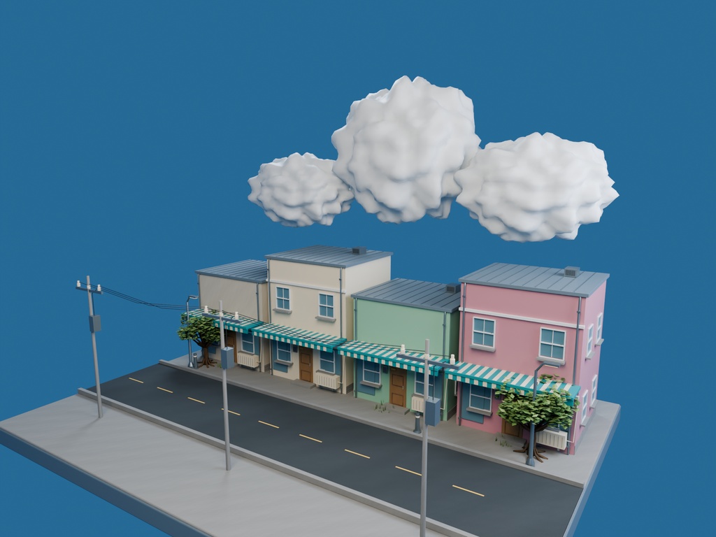 【3D背景】086 真夏の入道雲 / Summer Clouds【FBX・GLB・BLEND】
