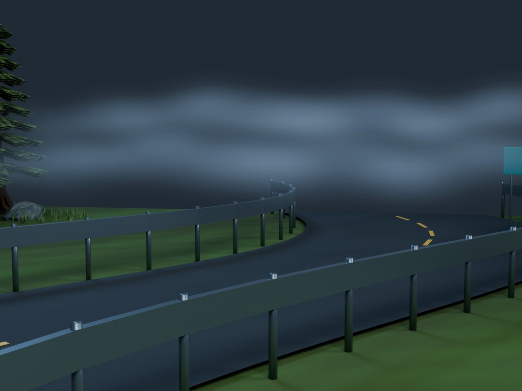 【3D背景】089 霧の山道 / Misty Mountain Road【FBX・GLB・BLEND】