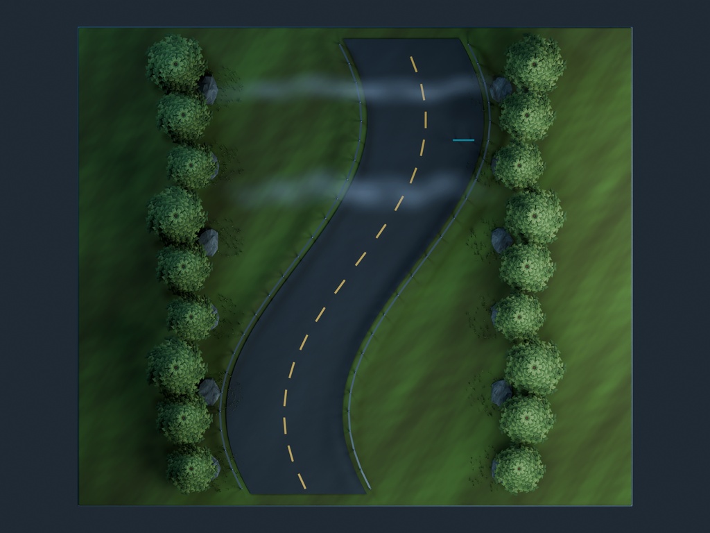 【3D背景】089 霧の山道 / Misty Mountain Road【FBX・GLB・BLEND】