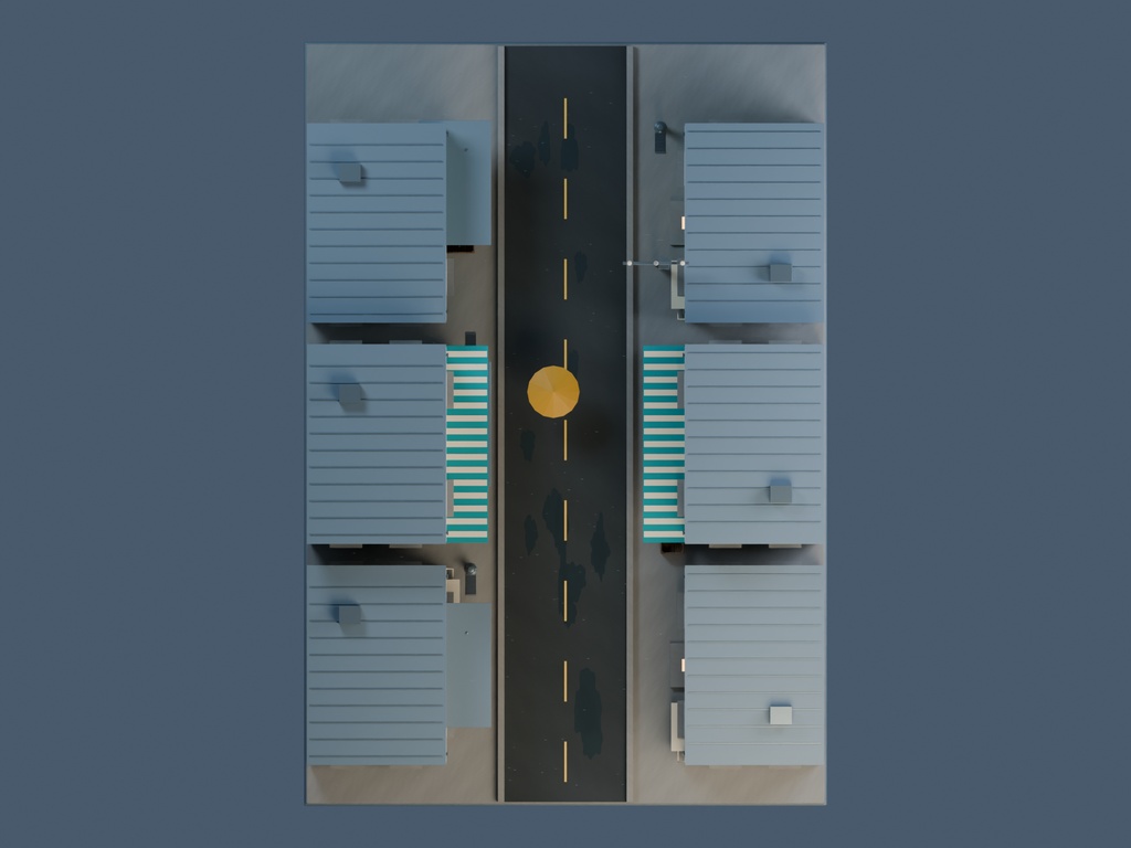 【3D背景】090 夕立の路地 / Sudden Shower【FBX・GLB・BLEND】