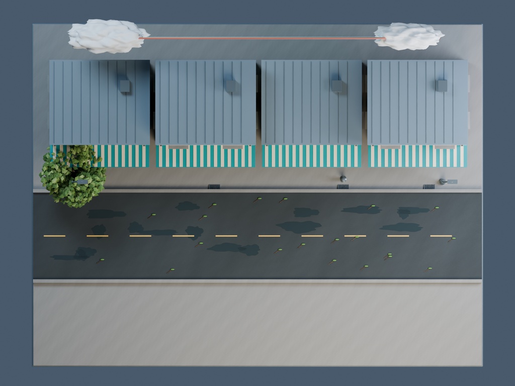 【3D背景】091 台風一過 / After the Typhoon【FBX・GLB・BLEND】