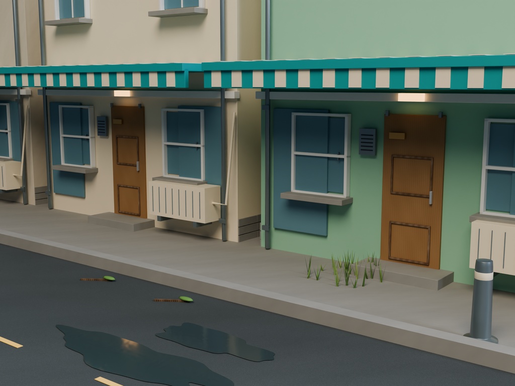 【3D背景】091 台風一過 / After the Typhoon【FBX・GLB・BLEND】