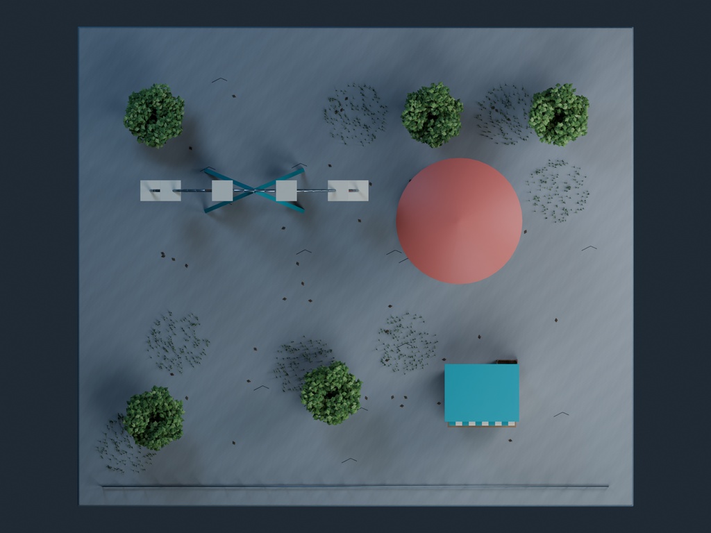 【3D背景】095 廃遊園地 / Abandoned Park【FBX・GLB・BLEND】