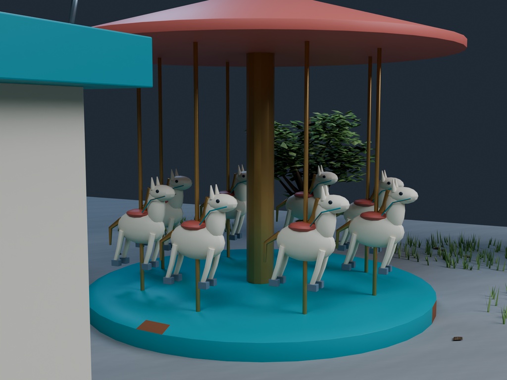 【3D背景】095 廃遊園地 / Abandoned Park【FBX・GLB・BLEND】